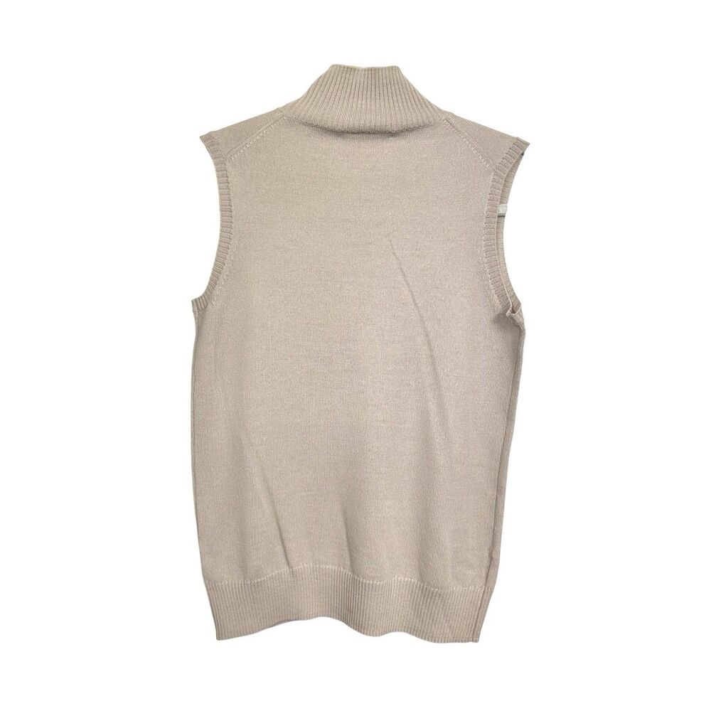 Saks Fifth Avenue Womens Sz XS Tan Merino Wool Blend Pullover Knit Sweater Vest - Picture 6 of 7